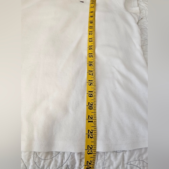 Tommy Hilfiger White Slim Fitted Y2K Short Sleeve Tee Women's XL - Picture 8 of 8
